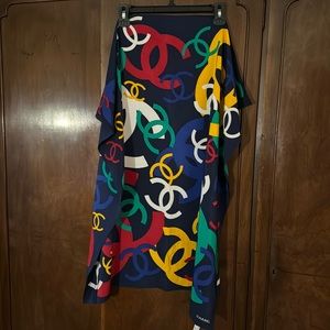 Stunning CC Chanel Silk Scarf